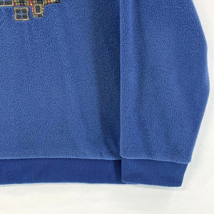 Alia Women's Layered Fleece Sweater Christmas Tree Stitching Blue Size L