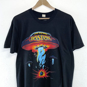 Screen Stars Vtg 1976 Boston T Shirt UFO Debut Album Made in USA Black Size XL