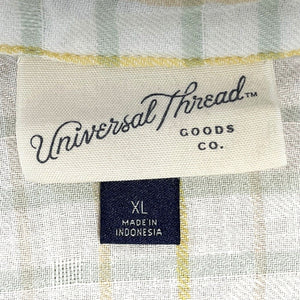 Universal Thread Women's Button Blouse Picnic Plaid Blue Yellow White Size XL