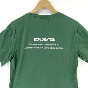 Men's Soft Graphic T Shirt Exploration Hopeful Quote Outdoor Green Size M