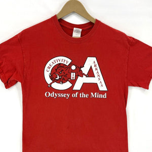 Gildan Men's T Shirt Odyssey Of Mind Creativity Arkansas Razorback Red Size M