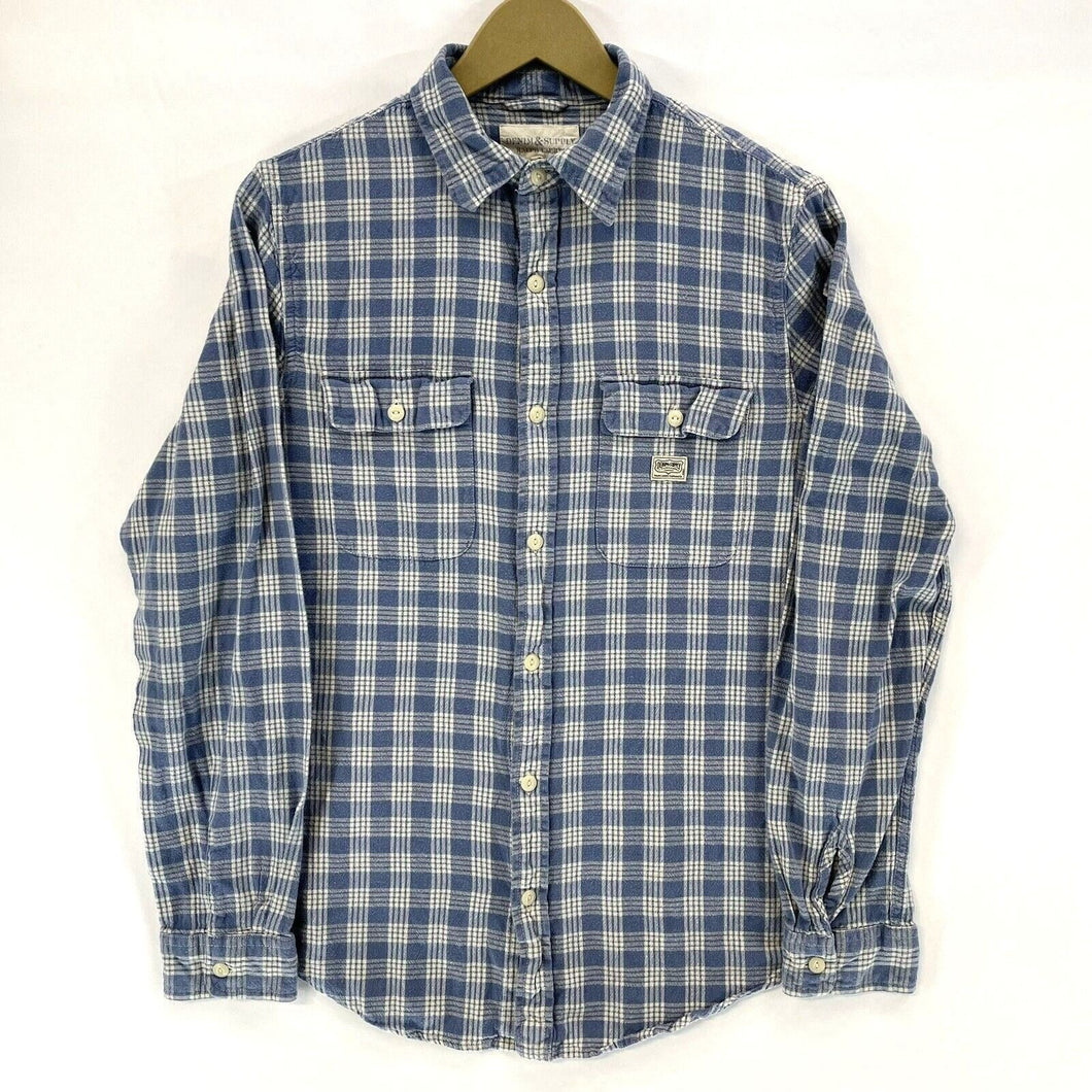 Ralph Lauren Denim & Supply Men's Button Up Shirt Plaid Flannel Blue Size M