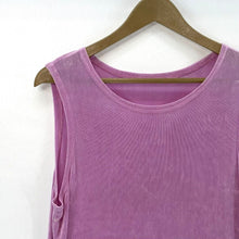 Vintage Women's Cropped Tank Top Shiny Ribbed Stretch Made USA Y2K Pink Size L