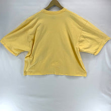 Pluma Women's Cropped T Shirt Gail Family Florist Stitching Yellow Size 2XL