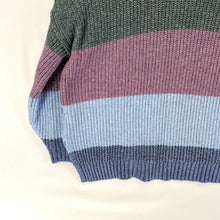 American Eagle Women's Knit Sweater Soft Pastel Striped Blue Green Pink Size M