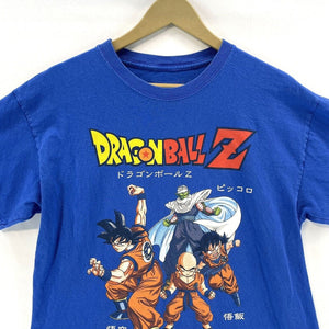 Anime Graphic Tee Goku Blue Size L