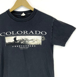 Delta Men's T Shirt Colorado Fourteeners Mountain Expedition Vtg Black Size S