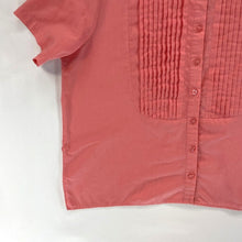 Sue Scott Women's Button Up Blouse Pleated Lightweight Sheer Pink Size 18W