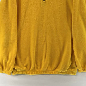 LAL Mens 1/4 Quarter Zip Fleece Sweater Bemidji Minnesota Pockets Yellow Size XL