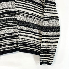 Christopher & Banks Women's Knit Sweater Cozy Vtg Striped Black White Size XL