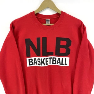 Gildan Men's Fleece Sweatshirt NLB Basketball Swiss Sports Red Size S