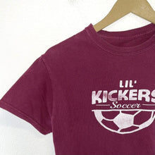 Vintage Women's Graphic T Shirt Lil Kickers Soccer 90's Maroon Red Size S