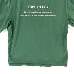 Men's Soft Graphic T Shirt Exploration Hopeful Quote Outdoor Green Size M