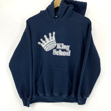 Gildan Men's Sweater Hoodie King School Knight Crown Relaxed Navy Blue Size M