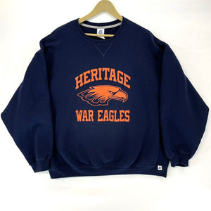 Russel Athletic Men's Sweatshirt Heritage War Eagles Sports Navy Blue Size 2XL