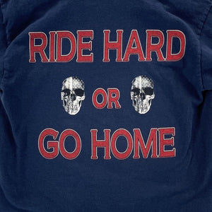 Gildan Women's T Shirt Ride Hard The Dunes USA Flag Skull Size Youth M Adult XS