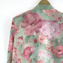 Haband Women's Floral Duster Kimono Sheer Lightweight Vtg Pink Green Size L