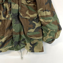 US Military Men's Camo Jacket Field Coat 1999 Vtg Razorback Patch Size S Short