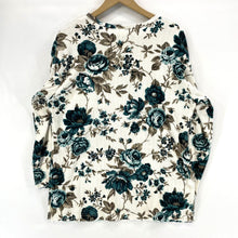 Bobbie Brooks Women's Light Sweater Ribbed Vtg 80's Floral Rose Blue Size M