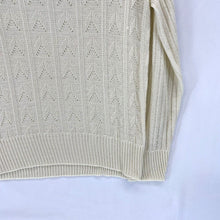 Garland Women's Sheer Sweater Herringbone Arrow Knit Lightweight Beige Size S