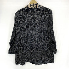 Metroline Women's Flowy Duster Light Jacket Tribal Dot Vtg Made USA Black Size L