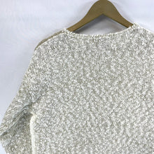 Penbrooke Lane Women's Knit Sweater Cozy Soft Pearl Flower Vtg Beige Size L