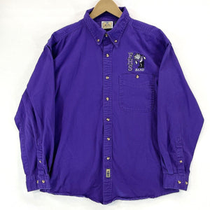 Blue Pointe Men's Button Up Shirt FHS Band Bulldogs Embroidery Purple Size M