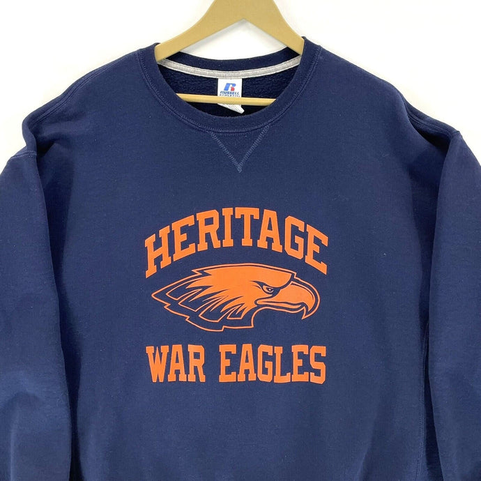 Russel Athletic Men's Sweatshirt Heritage War Eagles Sports Navy Blue Size 2XL