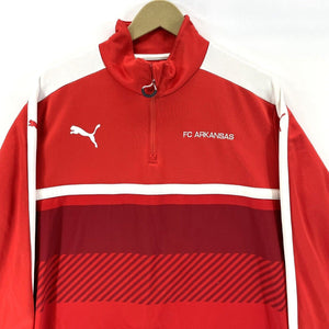 Puma Men's 1/4 Quarter Zip Pullover Dry Cell Futbol Club Arkansas Red Size 2XL