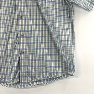 Twenty X Wrangler Men's Button Up Shirt Pastel Plaid Blue Green Vtg Size L