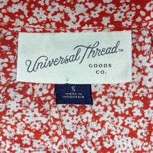 Universal Thread Women's Cropped Button Blouse Spring Floral Red White Size S