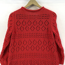 Talbots Women's Cozy Sweater Chunky Knit Sheer Tunic Red Size M