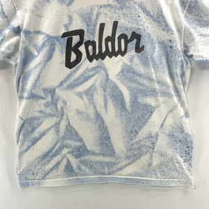 Fruit of Loom Best Men's Graphic T Shirt Baldor Music Splatter Paint Blue Size L