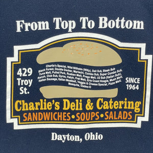 Gildan Men's Sweatshirt Charlie's Deli Sandwich Dayton OH Souvenir Blue Size XL