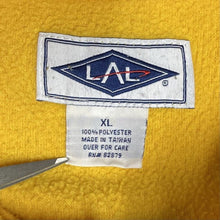 LAL Mens 1/4 Quarter Zip Fleece Sweater Bemidji Minnesota Pockets Yellow Size XL