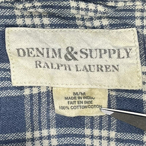 Ralph Lauren Denim & Supply Men's Button Up Shirt Plaid Flannel Blue Size M