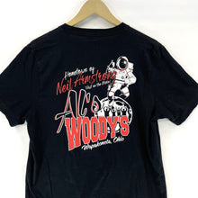 Women's V Neck T Shirt Al's Woody's Ohio Neil Armstrong Souvenir Black Size L