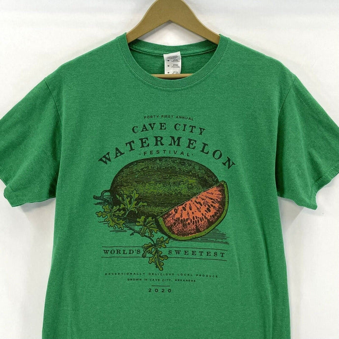 Jerzees Men's T Shirt Cave City Watermelon Fest Arkansas Souvenir Green Size M