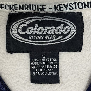 Colorado Men's Fleece Sweater Ski Keystone Stitching Cozy Soft Beige Vtg Size S