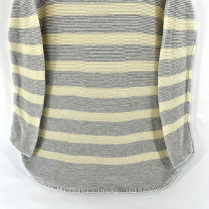 J Jill Women's Knit Sweater Dress Long Tunic Cozy Striped Gray Yellow Size XS