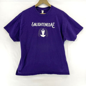 Gildan Men's T Shirt Enlightened AF Woke Yoga Meditation Souvenir Purple Size XL