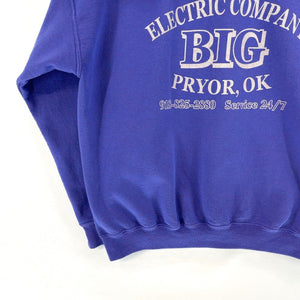 Gildan Men's Full Zip Hoodie BIG Electric Pryor OK Workwear Purple Size L