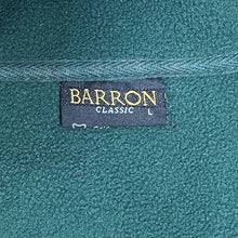 Barron Men's Fleece Sweater Zip Pockets Zip Line Crew Outdoor Vtg Green Size L