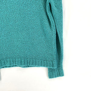 National Women's Knit Sweater Cozy Button Cardigan Teal Blue Size L