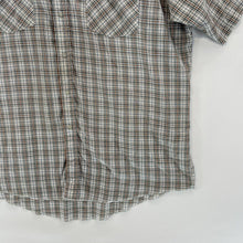 Express Rider Men's Button Up Shirt Pearl Snap Vtg Made USA Plaid Gray Size L