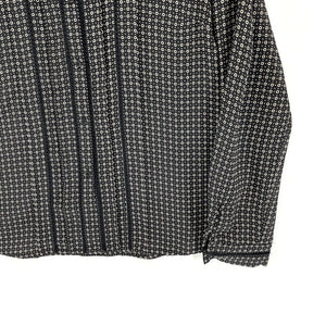 Norton McNaughton Women's Button Up Blouse Sheer Light Polka Dot Black Size 6