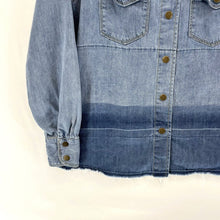 Soft Surroundings Women's Denim Button Up Shirt Light Jacket Dip Blue Size XS