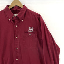 Tri Mountain Mens Button Up Shirt Ivy League Farmer Stitched Workwear Red Size L