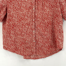 Universal Thread Women's Cropped Button Blouse Spring Floral Red White Size S