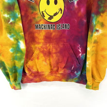 Retro Vision Women's Tie Dye Hoodie Fudge Smiley Face Mackinac Island Size S